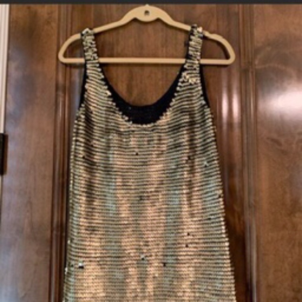 Gold Party Dress w/sequins - Picture 6 of 7